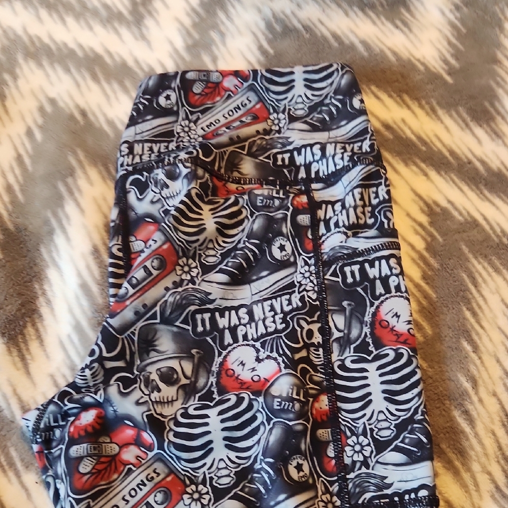 It Was Never A Phase Emo Print Capri Leggings